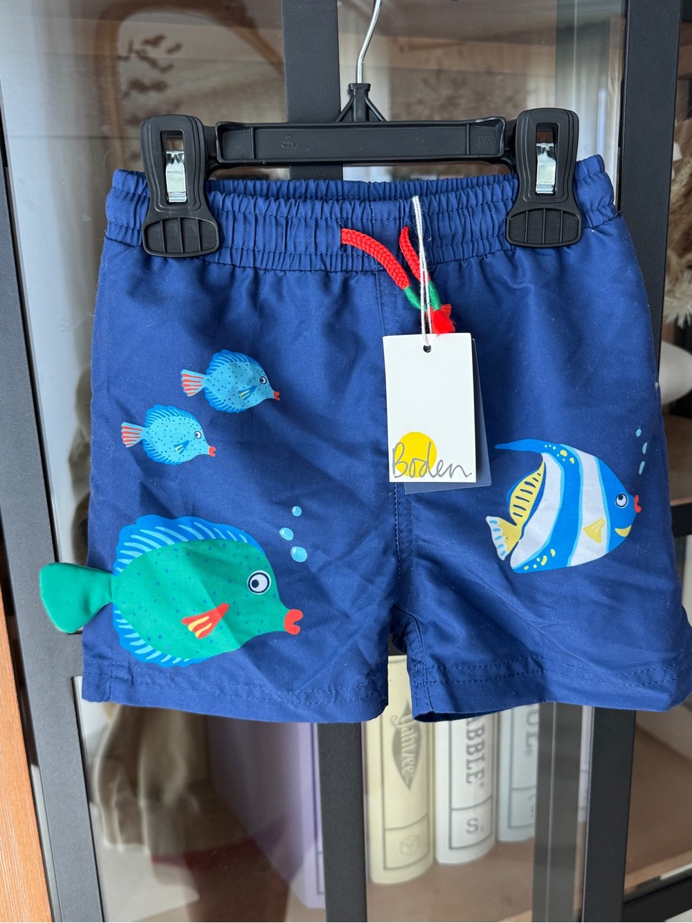 NWT Baby Boden swimming trunks starboard blue fish royal cobalt toddler boy mini